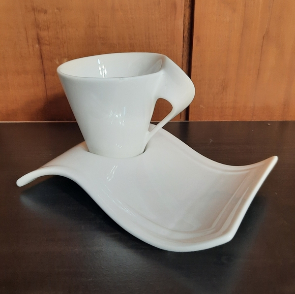 Tannex Porcelain Cappuccino Cups & Snack Plate Saucers Set of 4 - Picture 8 of 15